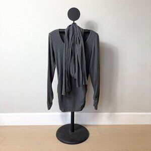 Banana Republic Grey Long Sleeve Top with Scarf